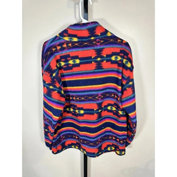 Vtg Aztec Sweatshirt  Pebble Court Pullover Colorful  Granny M - Picture 5 of 7